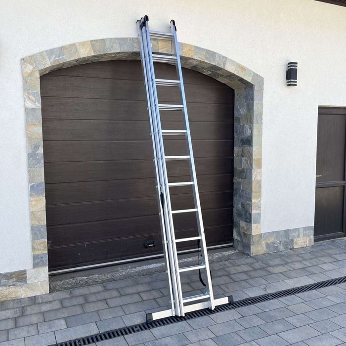Драбина 3-9.10.11.12 сх Лестница алюмінієва 3-х секційна драбина