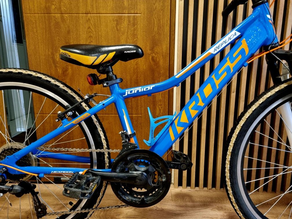 Kross Hexagon Niebieski Rower dziecięcy kola 24 cale