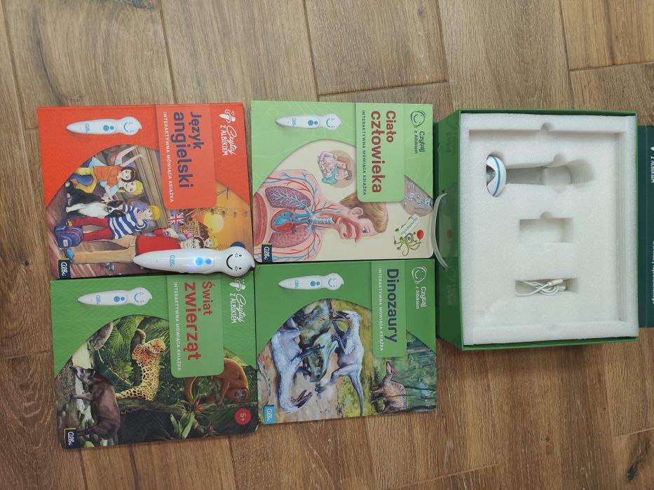 Albik zestaw czytaj z albikiem pióro 4 książki