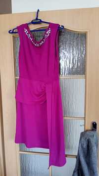 Nowa fioletowa sukienka zdobiona kamyczkami Camaieu rozmiar 38