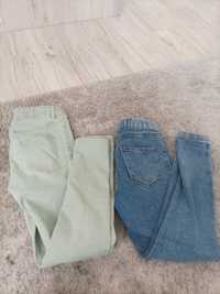 Spodnie jeans dziewczynka 140 134 zieleń jeans