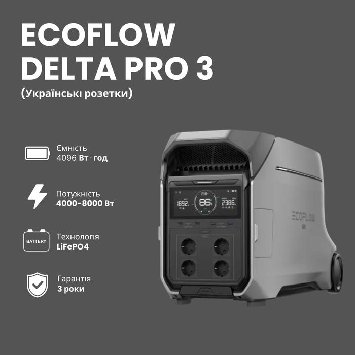 Зарядна станція Ecoflow Delta pro 3 EU