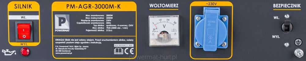 Agregat prądotwórczy 3000W AVR na kołach PM-AGR-3000M-K