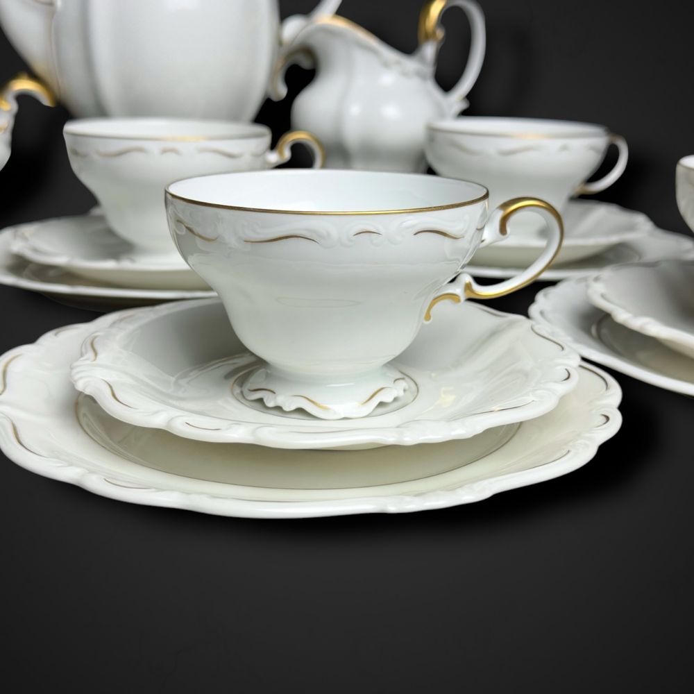 Serwis Rosenthal Pompadour biały złocenia B5/020111
