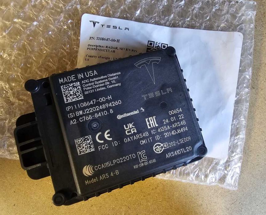 Радар Tesla Model M3/Y 1108647-00-H, новый ориг. производства USA