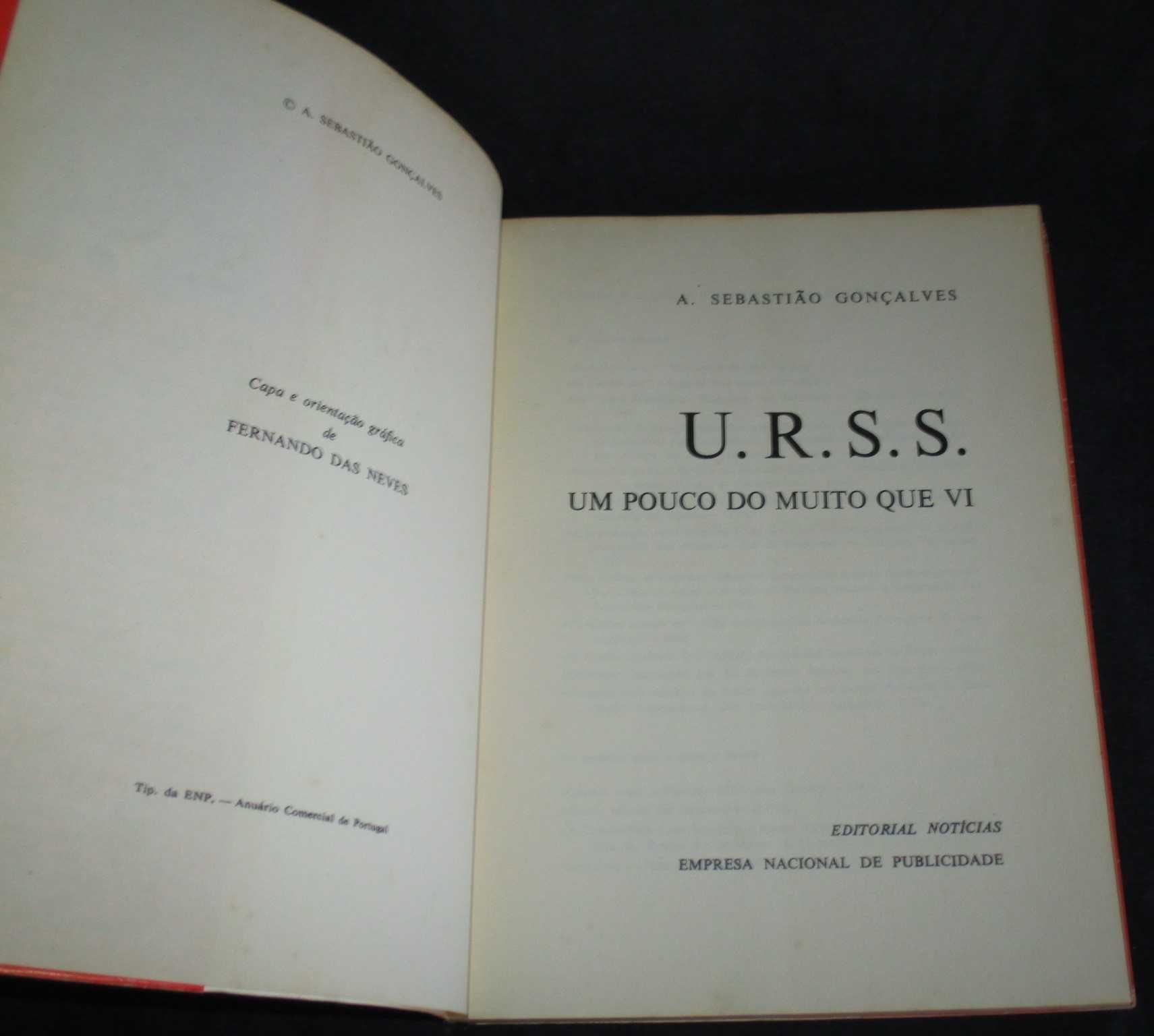 Livro URSS Um pouco do muito que vi A. Sebastião Gonçalves