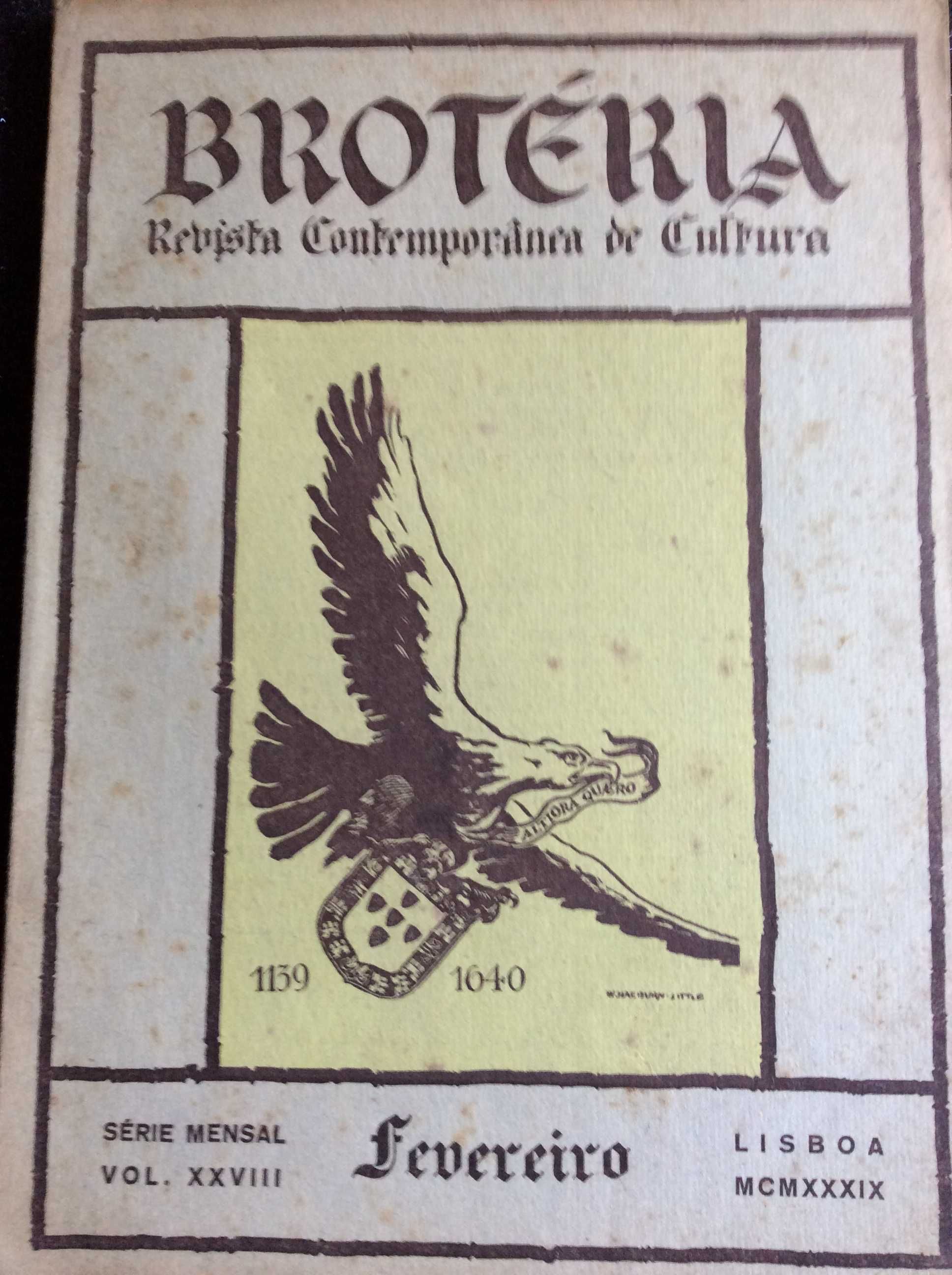 Brotéria. Revista contemporânea. de cultura, 1939. Ver sumário