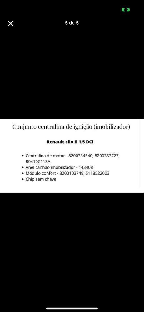 Conjunto Centralina de Ignição (imobilizador)