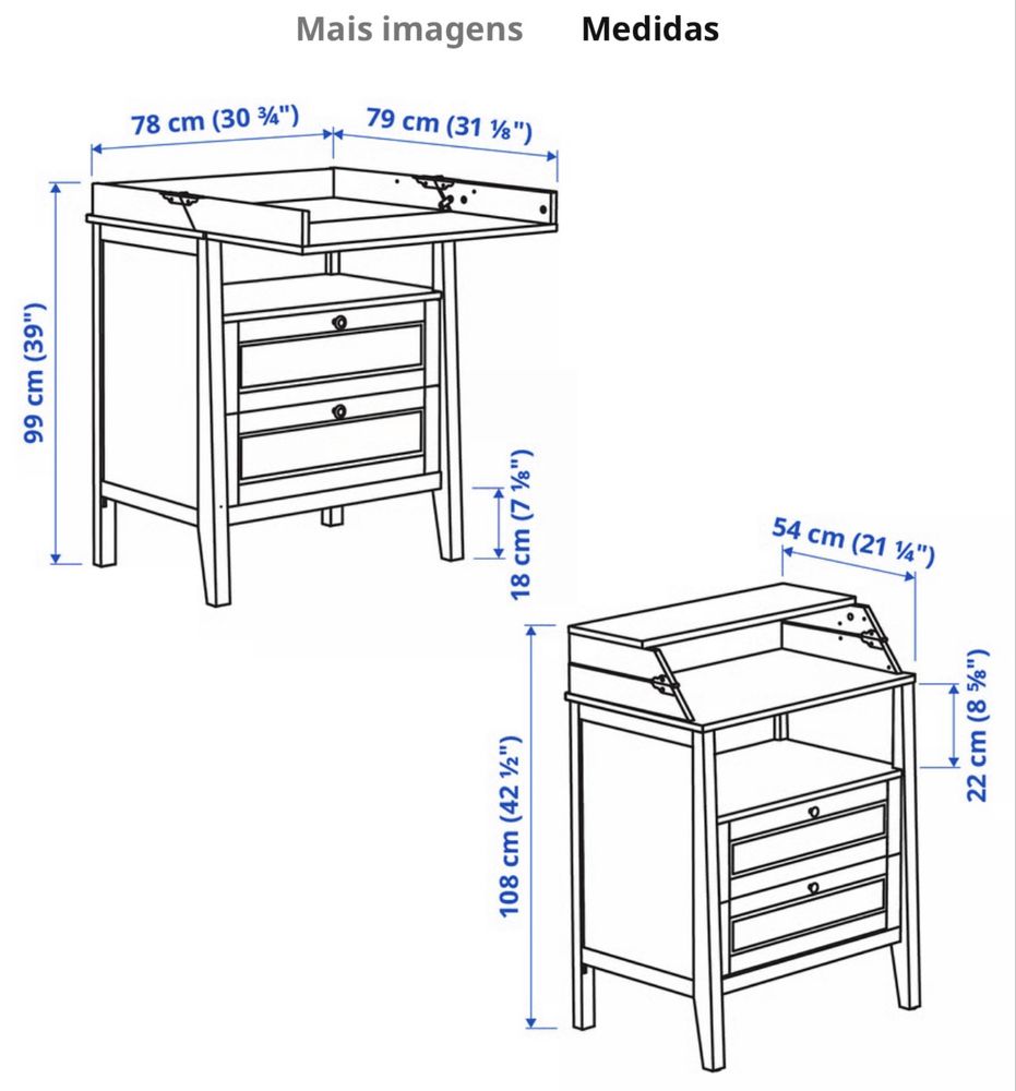 Trocador/cómoda, branco - Gama SUNDVIK (IKEA)