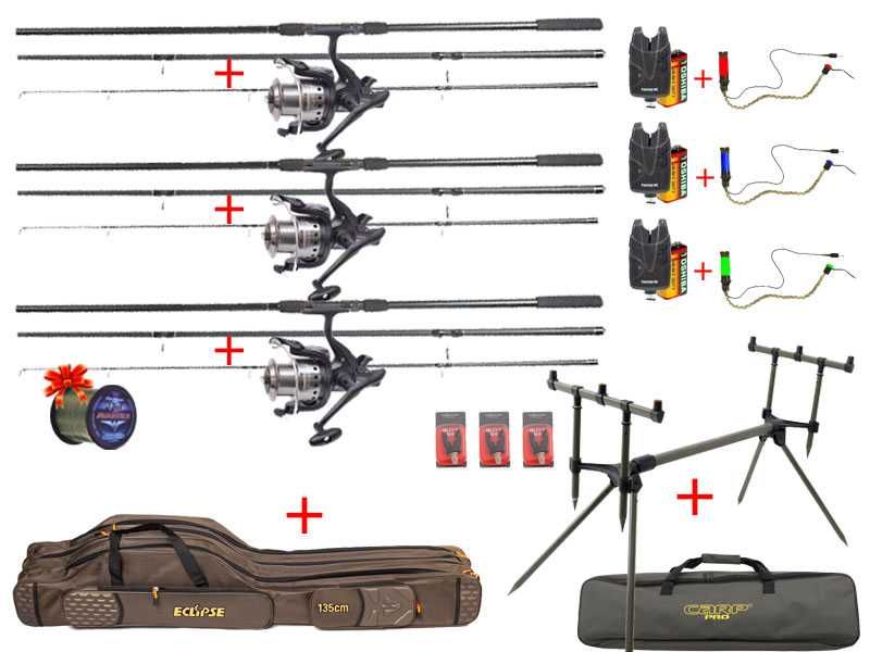 Карповые удилища с катушками + Род-под + Чехол + Сигнализаторы + Леска