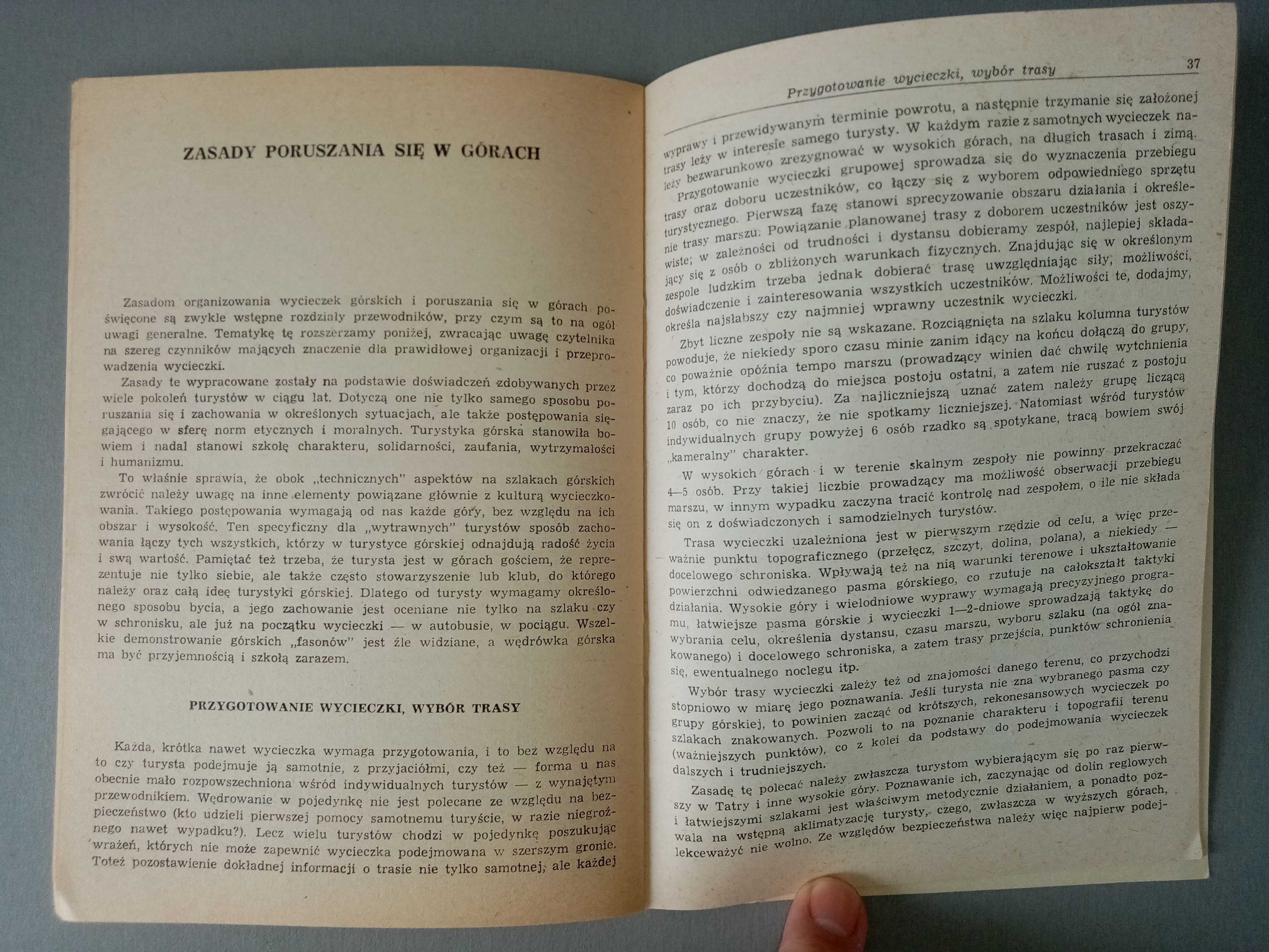 Sprzęt turystyczny i zasady poruszania się w górach J. W. Gajewski