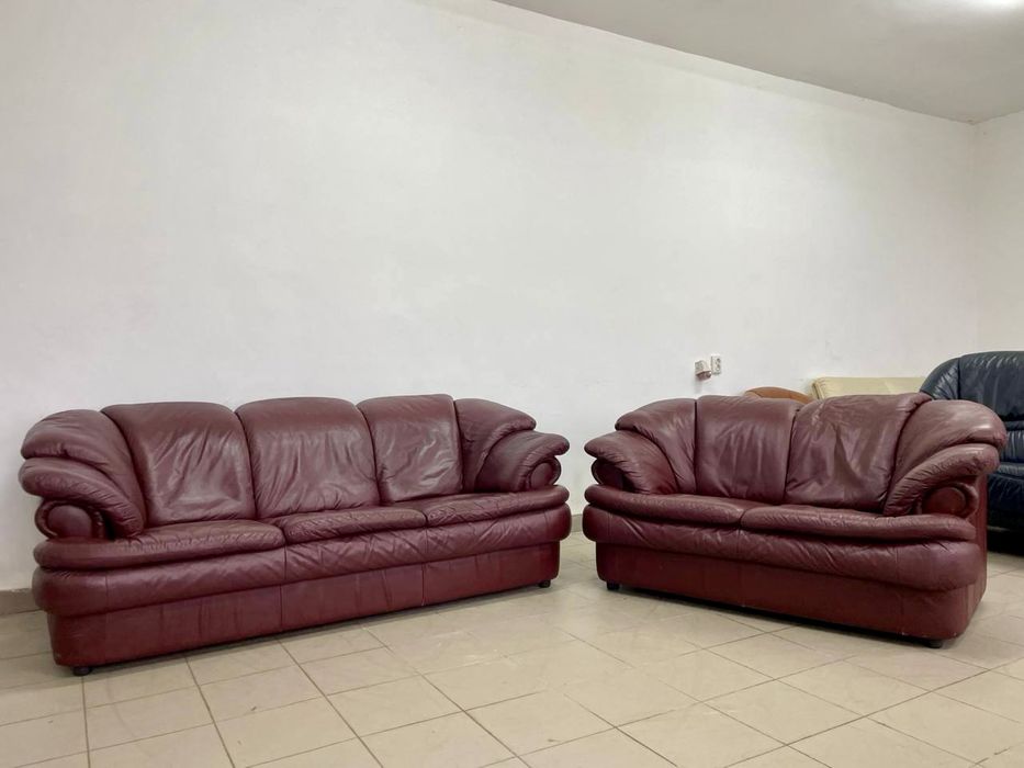 Диван шкіряний бордовий кожа 2281