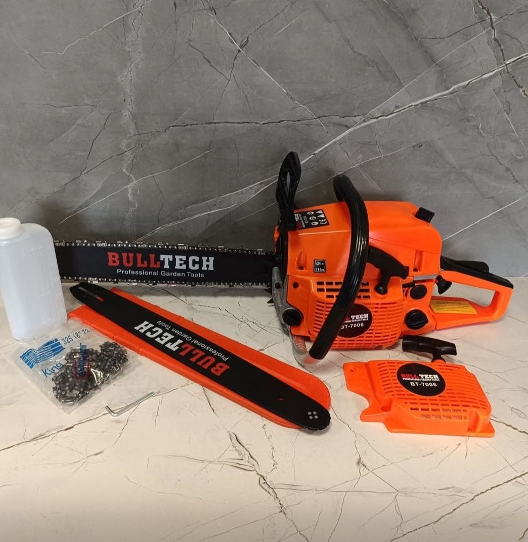 Piła spalinowa BULL TECH 2x łańcuch 2x prowadnica plus 2x starter najw