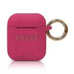 Etui Guess do Słuchawek Airpods / Airpods 2 SIlicone Case Fuksja