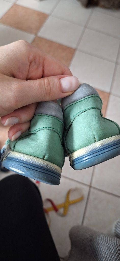 Sandałki sandały dziecięce emel zielone skórzane 25