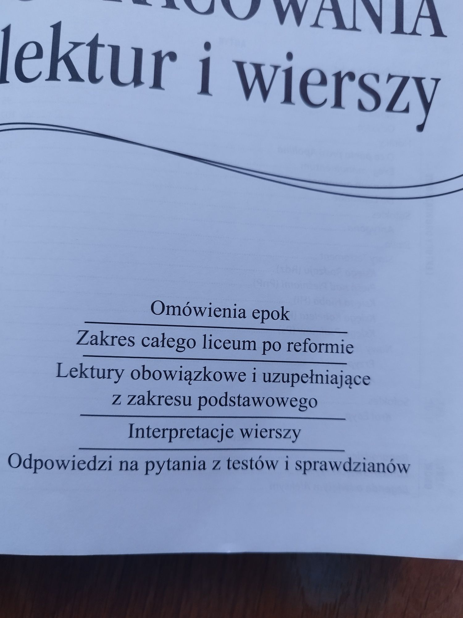 Opracowania lektur i wierszy 1-4