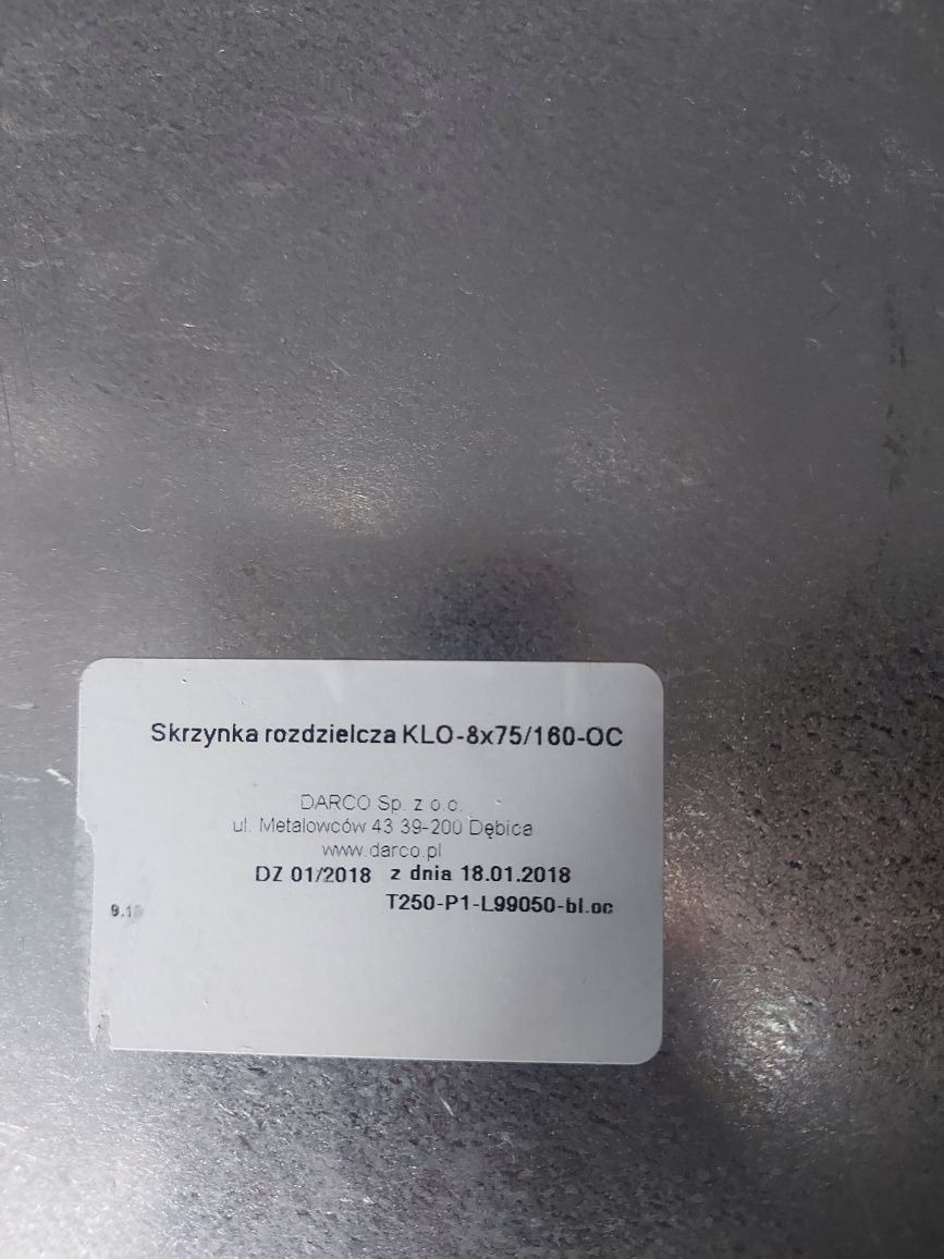 Skrzynka rozdzielcza rekuperacji