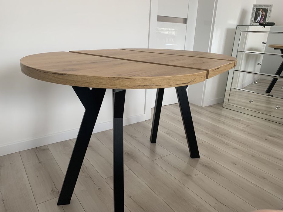 Okrągły stół loft dąb pająk PRODUCENT na wymiar CALA POLSKA beton