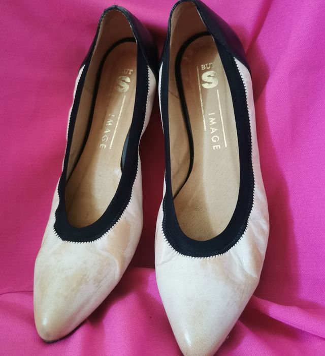 But S skórzane baleriny z gumką  R 38