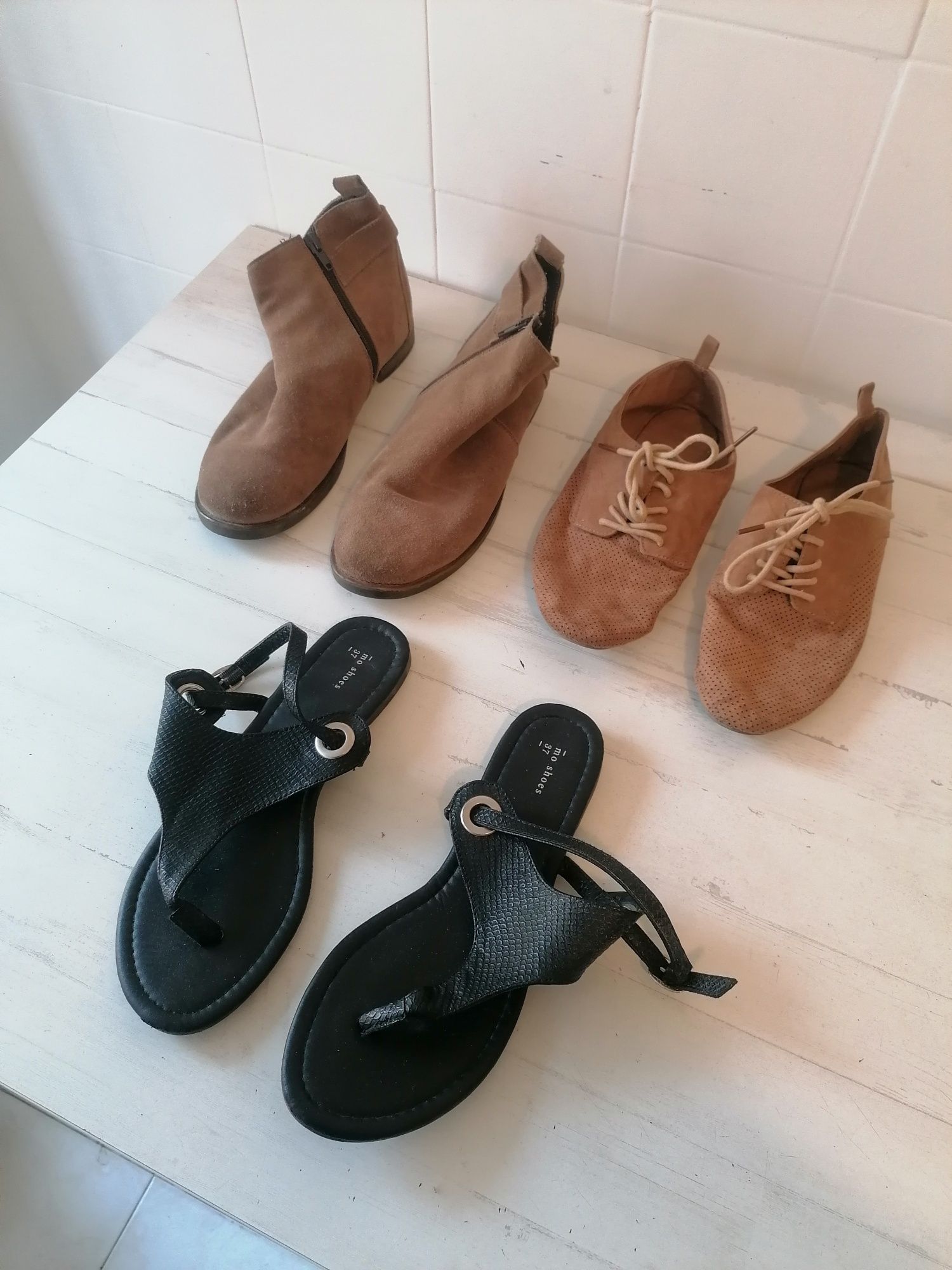 Conjuto Pack Lote Sapatos Sandálias Botas Inverno - Tamanho 37