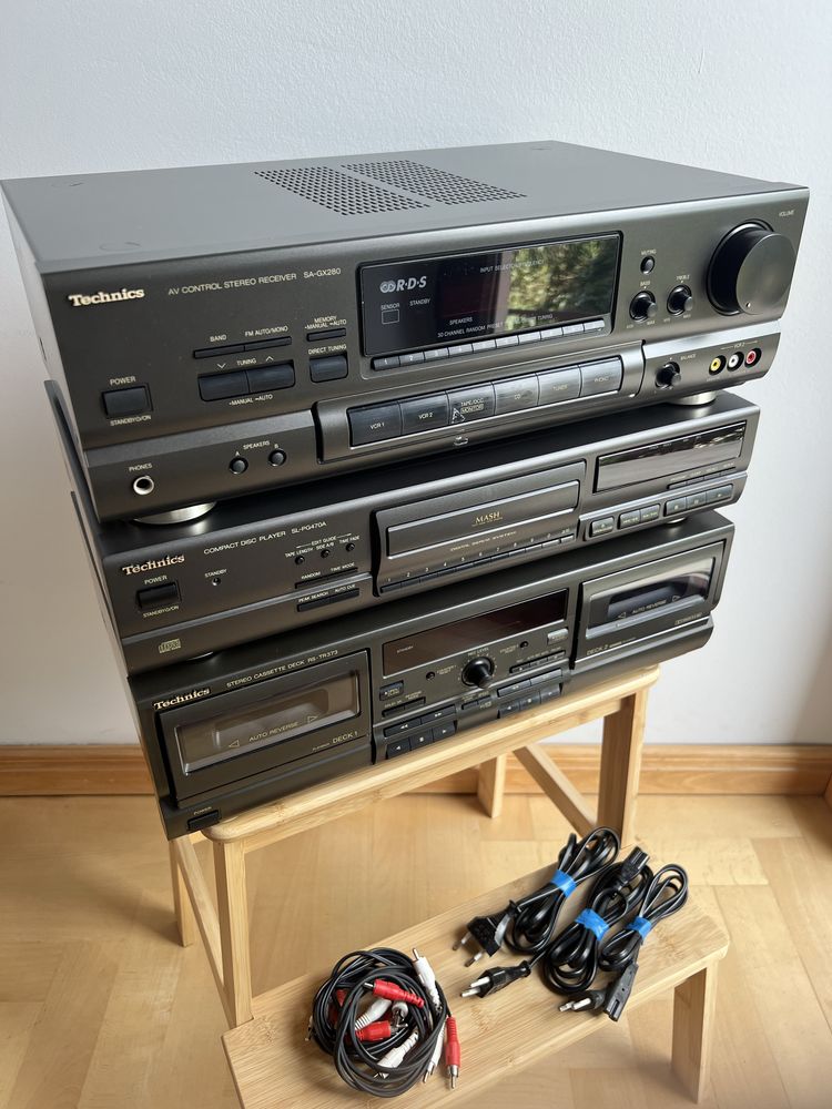 Wieża Technics amplituner SA-GX280 CD SL-PG470A Deck RS-TR373