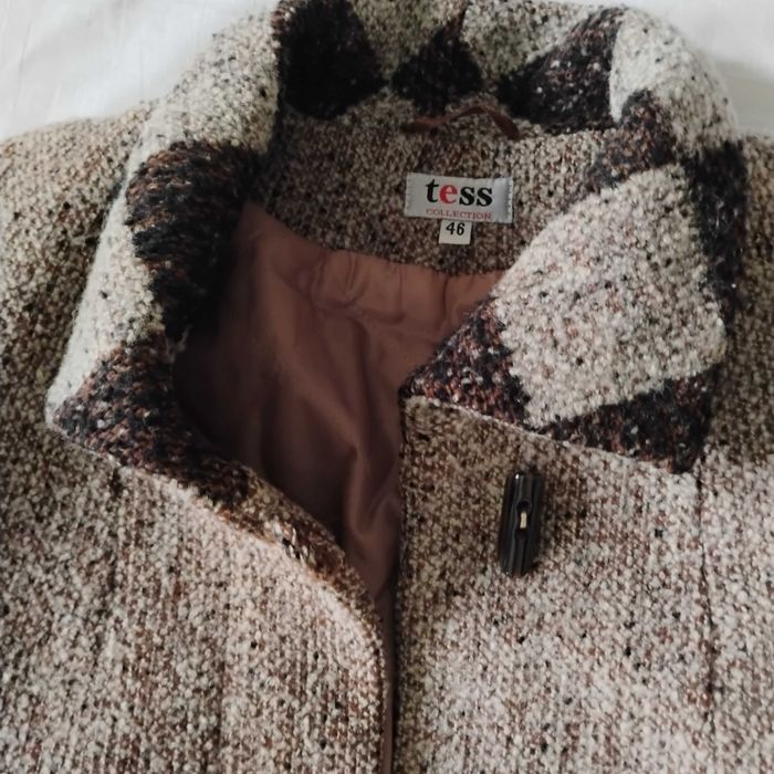 Włoski płaszcz wełniany TESS COLLECTION 46 – kaszmir, jesienny, beżowy