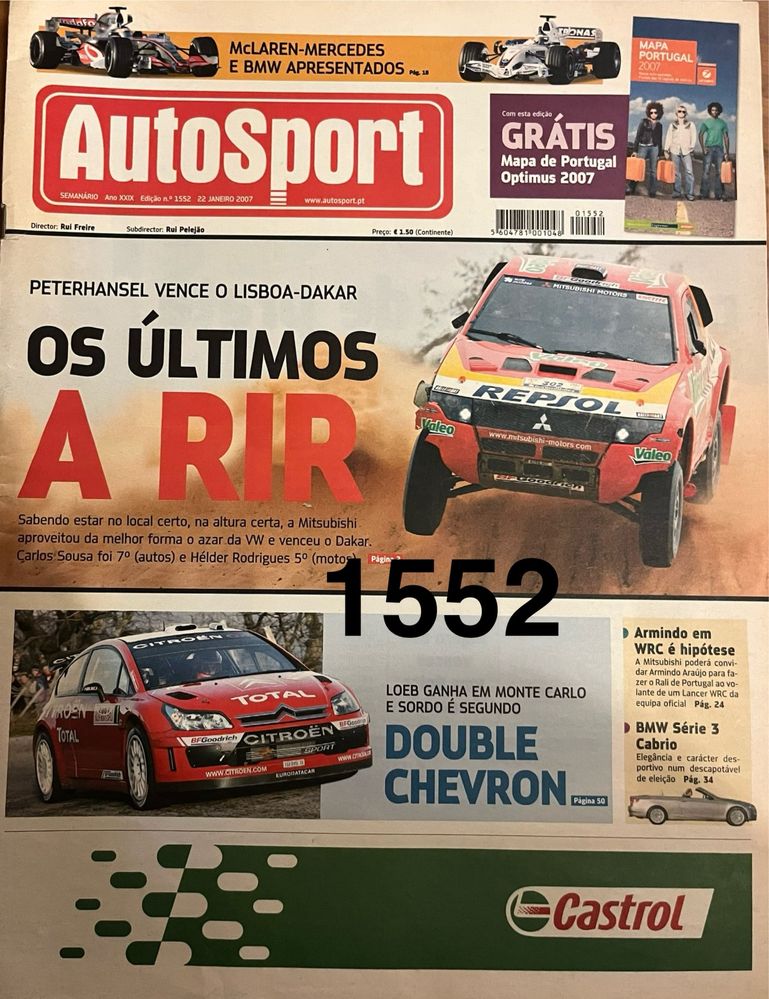 Vendo jornal AutoSport - ano 2007