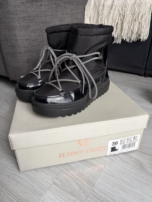 Śniegowce Jenny Fairy r. 36 czarne lakierowane