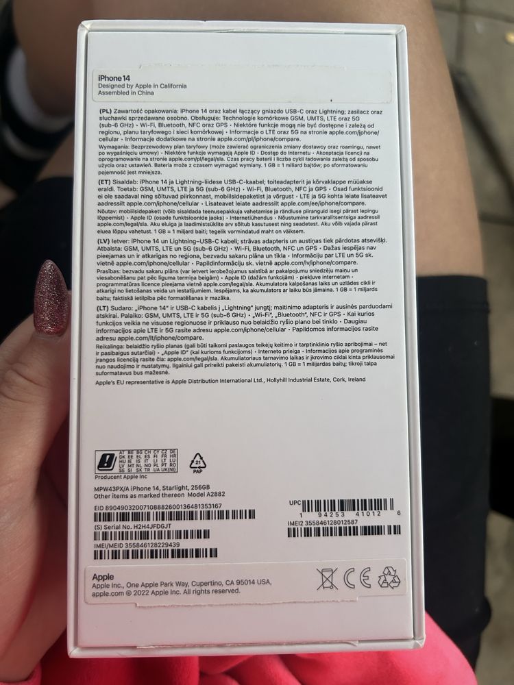 Iphone 14 biały 256gb