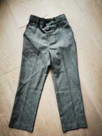 Spodnie eleganckie chłopięce z kantem szare r. 116 jak nowe