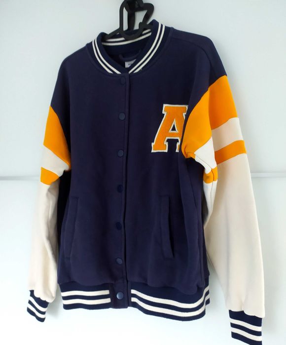 Bluza kurtka bejsbolowa granatowa dziewczęca XS damska