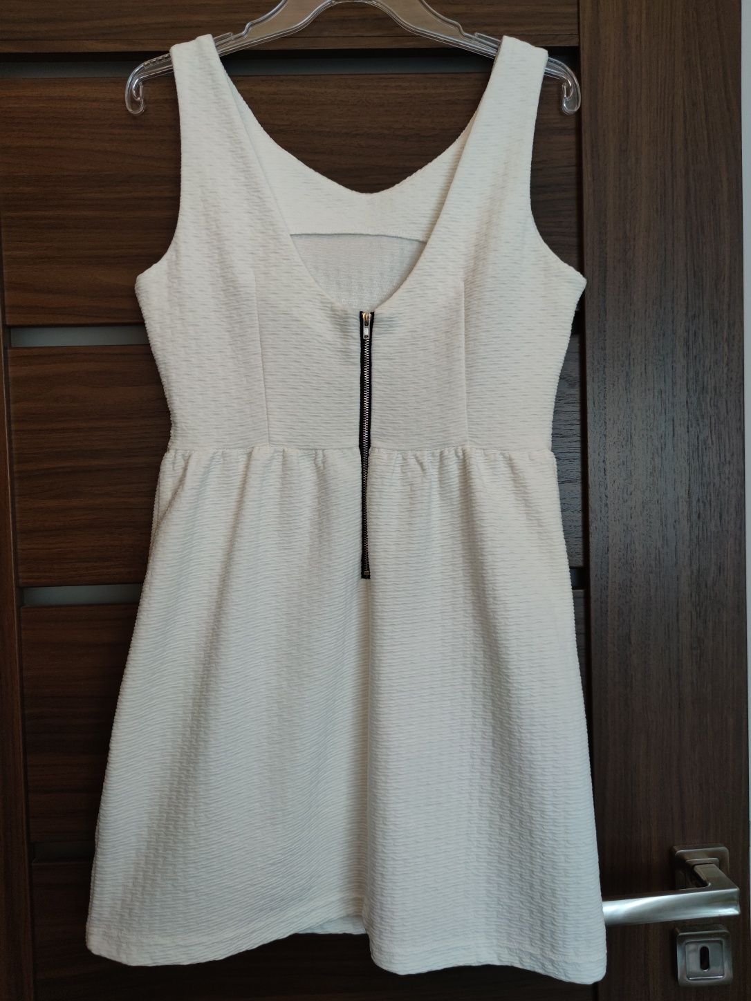 Biała sukienka krótka na ramiączkach sukienka letnia koltajlowa rozm.S
