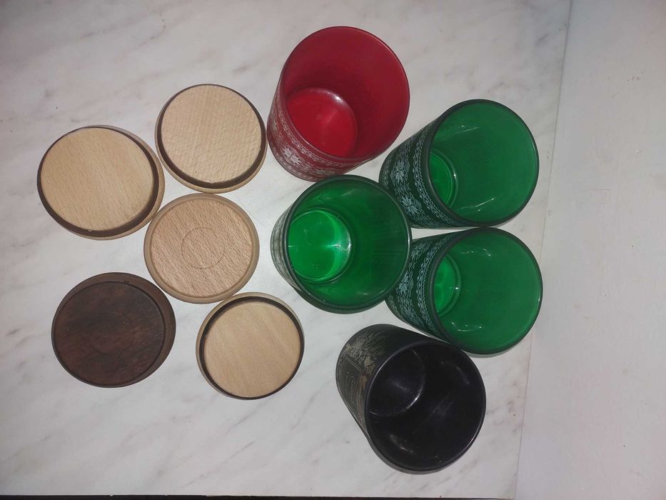 Szklane  dekoracyjny świeczniki na świece zapachowe - jak nowe