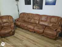 Sofa skórzana z funkcją spania