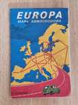 Mapa samochodowa Europa 1981 zabytek PRL