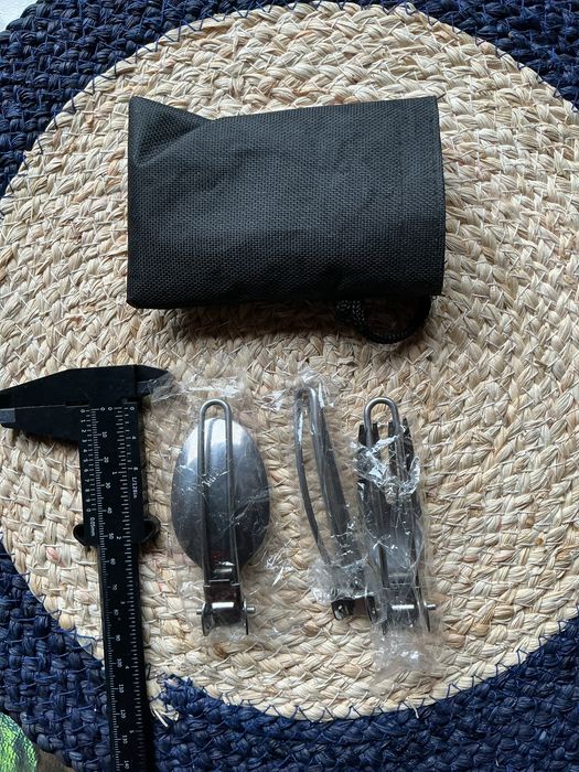 Столовий набір 3шт виделка ложка ніж розкладний походний нержавійка