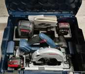 Bosch GKS 18V-57G stan jak nowy, 2x akku 5.0Ah + ładowarka + L-Boxx