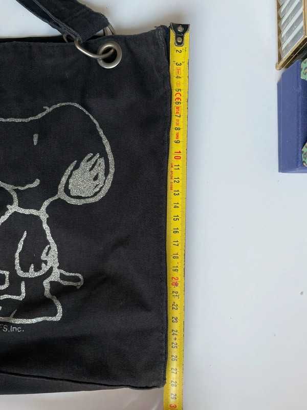 Czarna torba H&M torebka Snoopy dla dziecka dziewczynki nastolatki