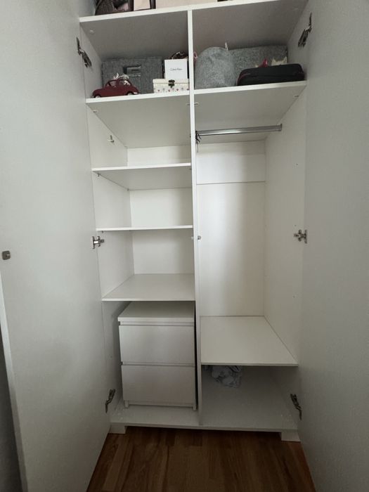 Szafa biała Meblik 100x200x57 dla dziewczynki Uni White Dance