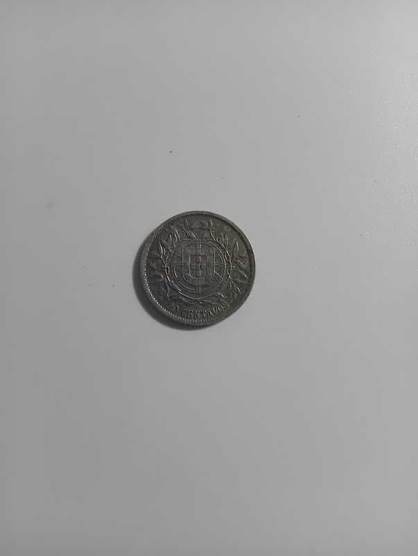 Moeda antiga 20 centavos prata