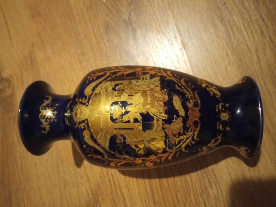 Wazon chińska porcelana malowana kobalt