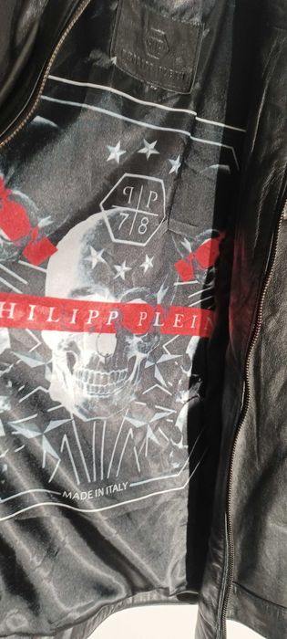 Kurtka Philipp Plein duży rozmiar skóra naturalna XXXL