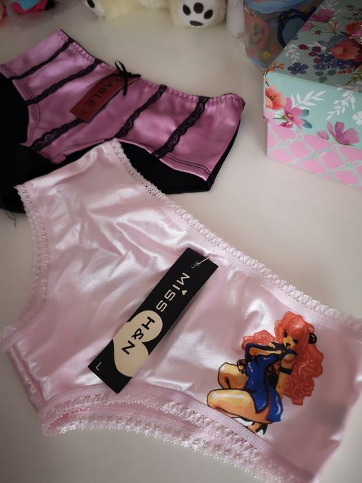 Majtki damskie bawełniane figi bezszwowe koronkowe stringi S L