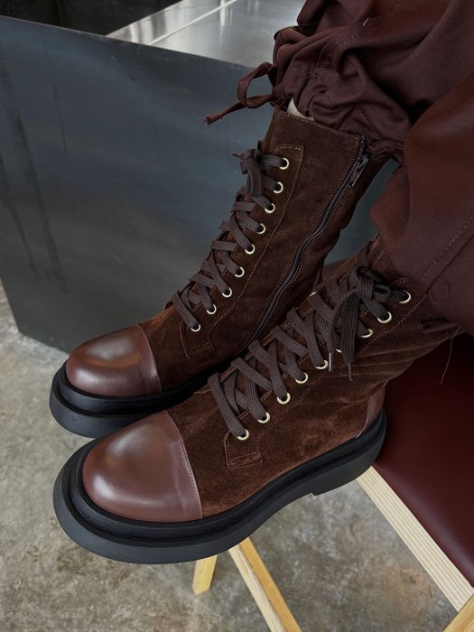 Шкіряні шоколадні черевики Італія