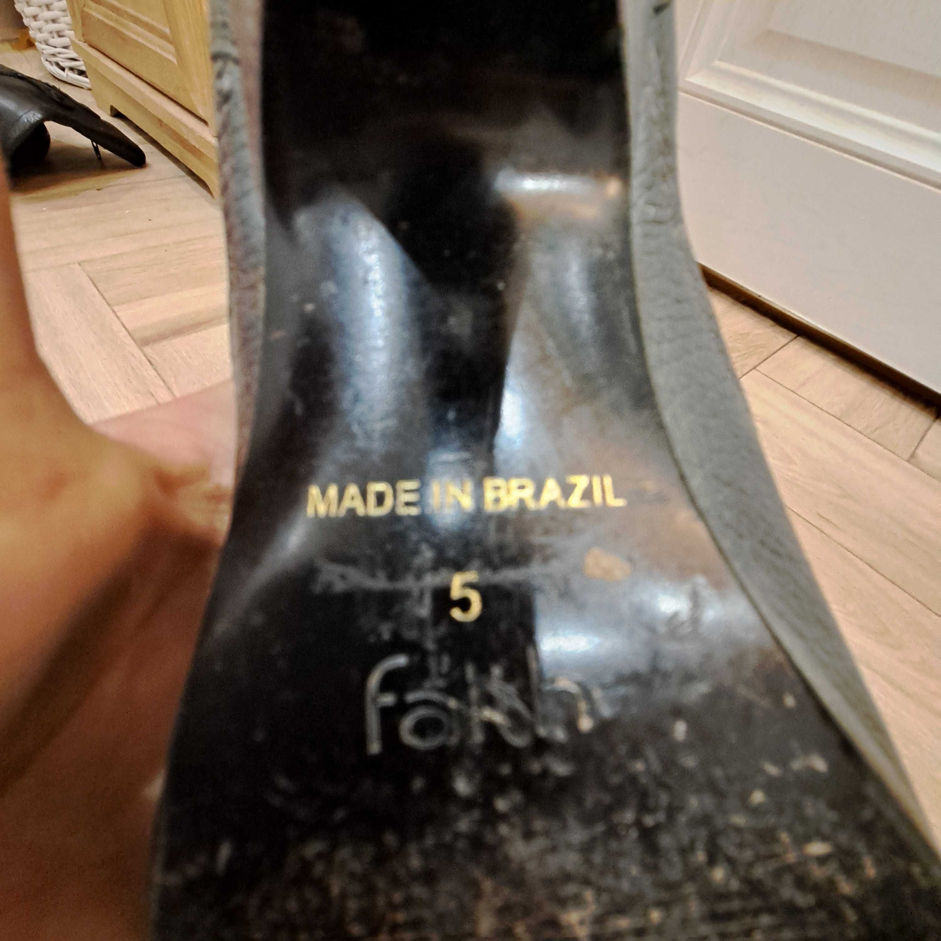 37 Faith top shop wojas ryłko made in Brazil szare wsuwane kozaki 5 cm