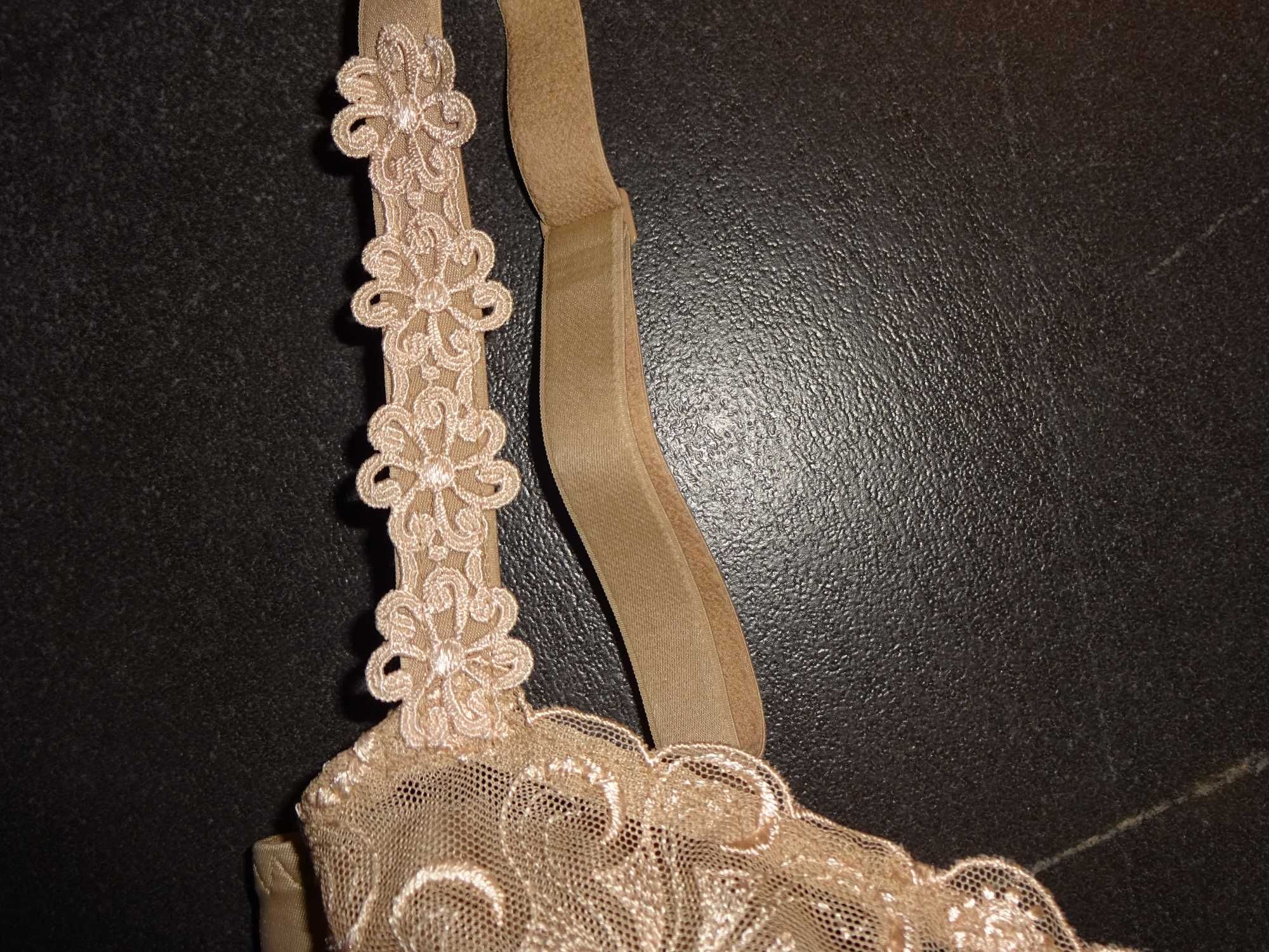 SIMONE PERELE oryginalny beżowy koronkowy biustonosz 65F