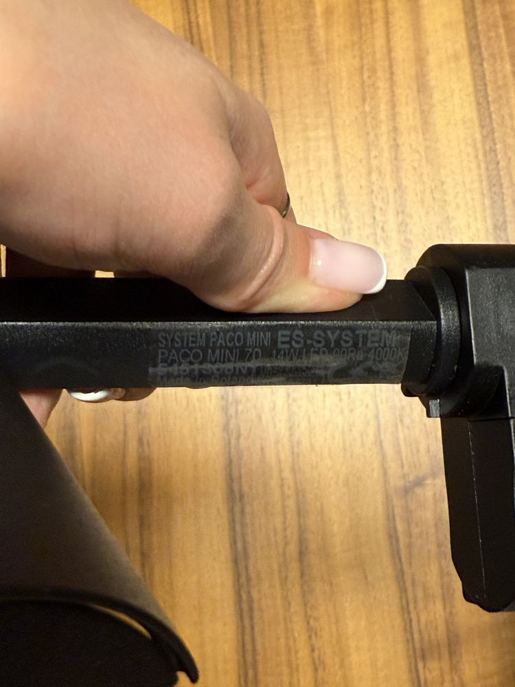 Czarne lampy szynowe: system paco mini: 13 sztuk.