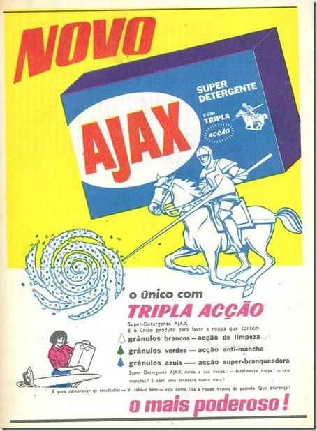 Antigo "CAVALEIRO BRANCO da AJAX" ~ Brinde do Detergente ~ 1966 ~ RARO