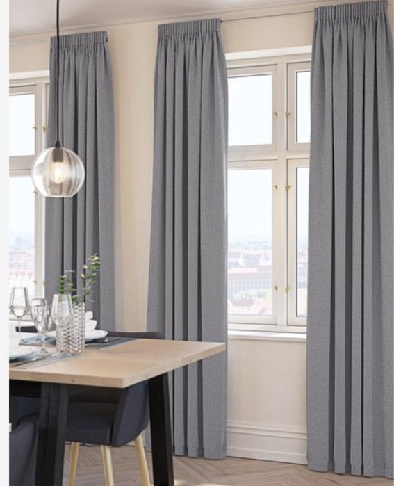 Фіранка jysk RUSKEN 140 на 250 меланж світло-сірий