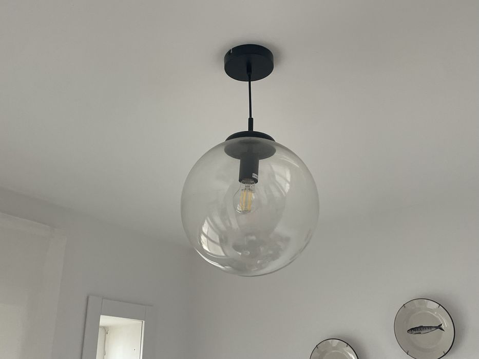 Candeeiro vidro preto